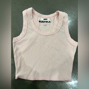 KATIE J NYC TWEEN GIRLS LIVI RIBBED TANK LIGHT PINK SIZE LARGE 12